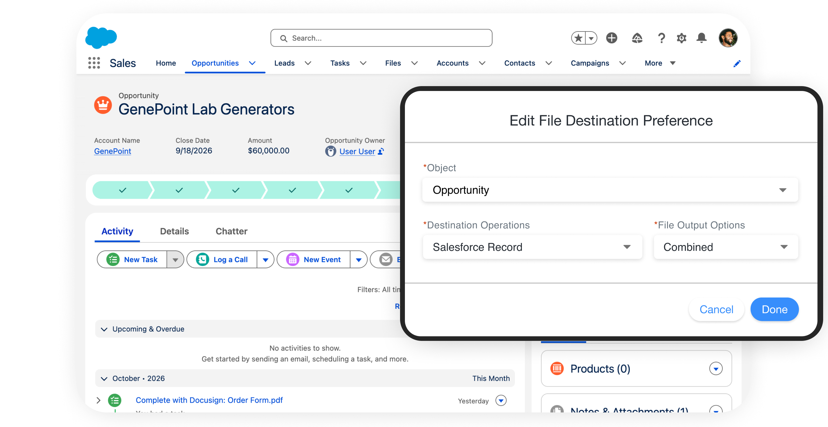 eSign Connect Envelope Destination